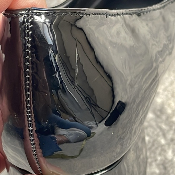 Steve Madden Hawke Patent Slip On Mary Jane Shoes Black Preppy Goth Sz 8 - Picture 13 of 14